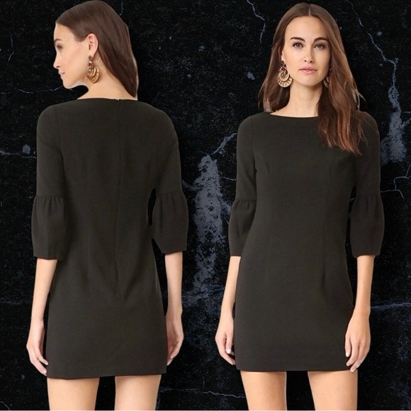 NWT Black Halo ‘Mooreland’ Mini Puff Sleeve Shift Dress in Black Size 0 - Picture 2 of 16